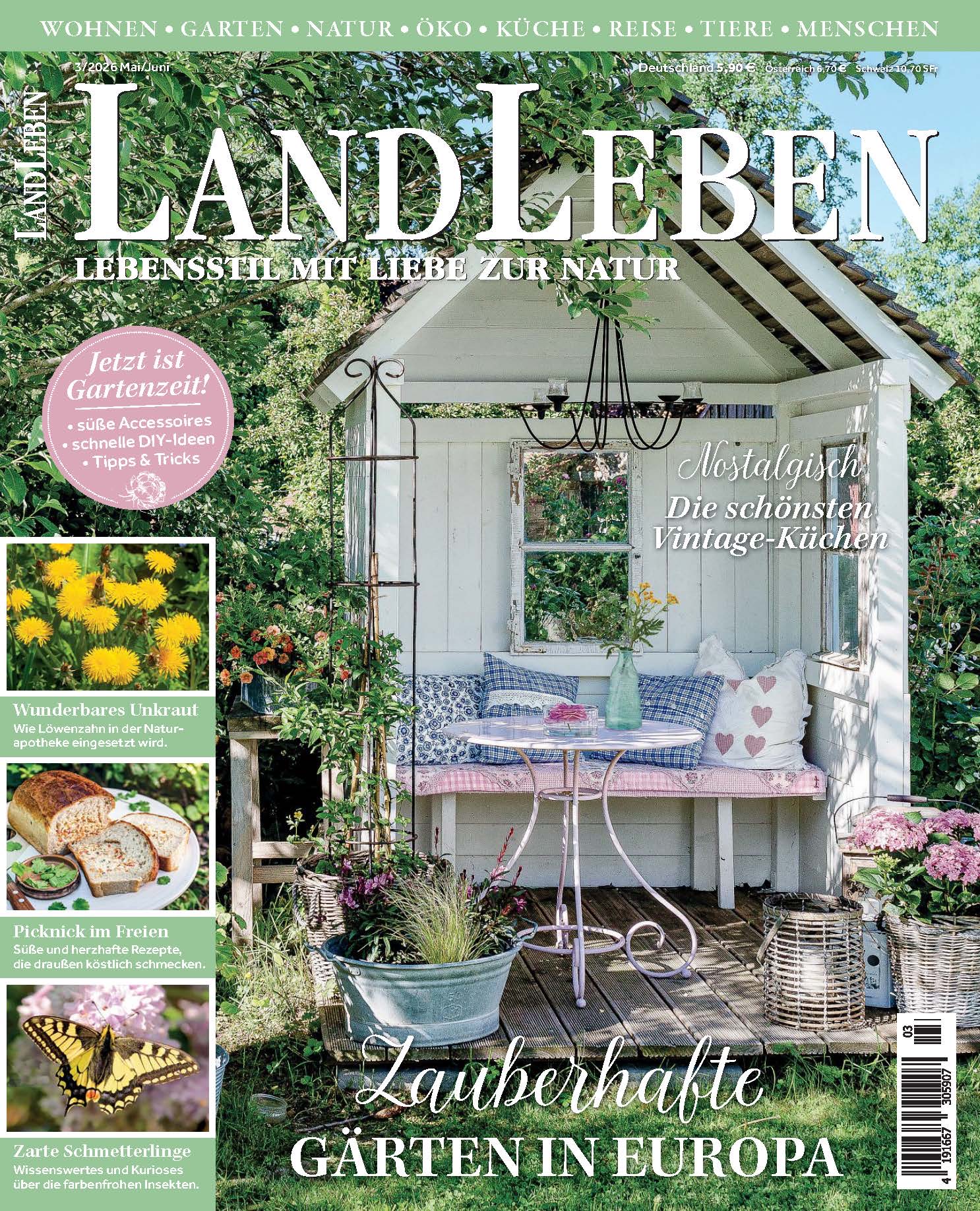 Cover der aktuellen Ausgabe: „Zauberhafte Gärten in Europa“